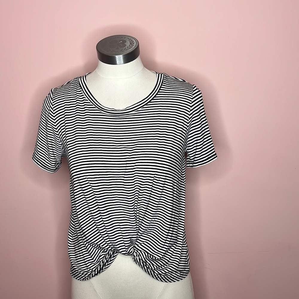 NWT Acemi Black and White Striped Shirt